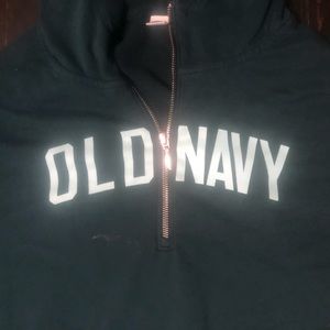 Old Navy Quarter Zip Cropped Hoodie Teal Size L